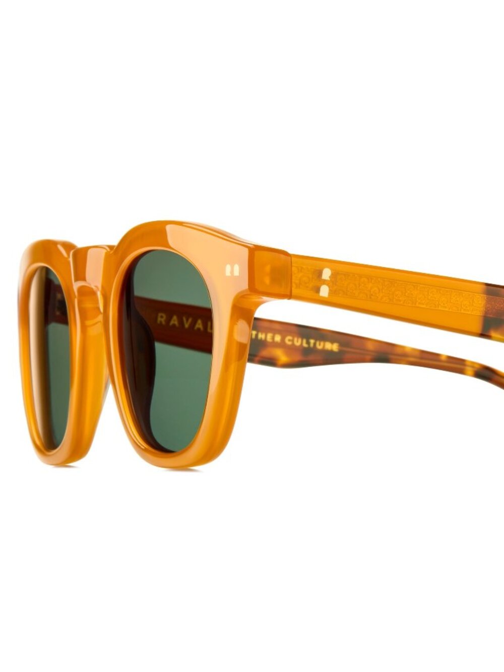 New Raval Eyewear Men's Sunglasses Brown Square Green Lens Acetate Frame GATS C4